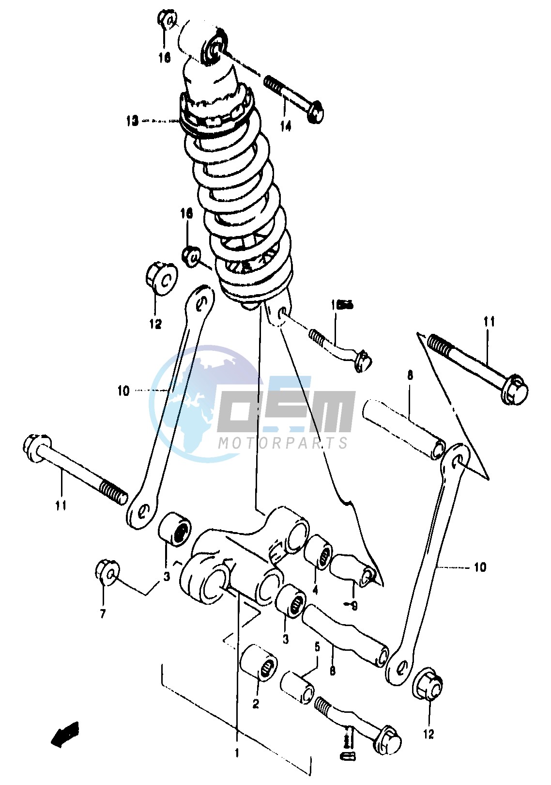 REAR CUSHION LEVER (GSF1200T V W X Y ST SV SW SX SY)