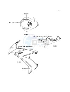 NINJA ZX-10R ZX1000E9F FR GB XX (EU ME A(FRICA) drawing Decals(Ebony)