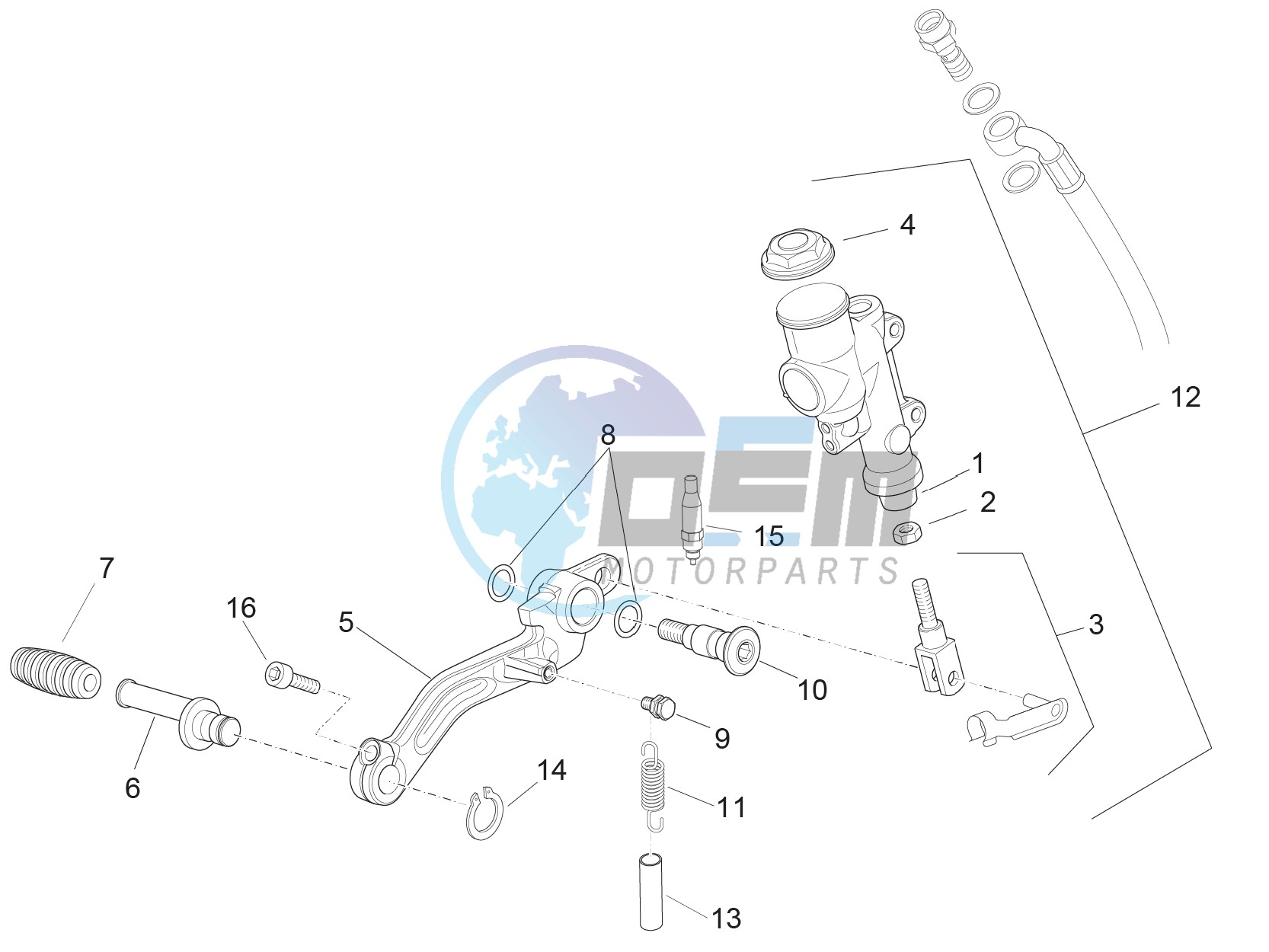 Rear master cylinder