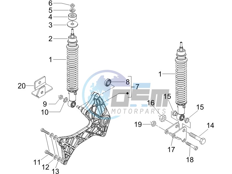 Rear suspension - Shock absorbers