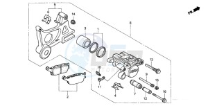 CBR600FS drawing REAR BRAKE CALIPER