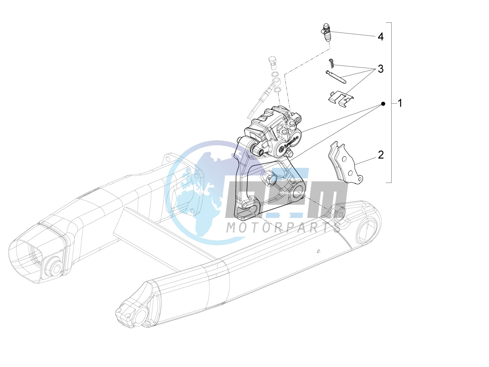 Rear brake caliper