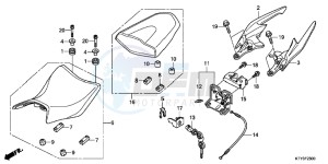 CBR125RTD CBR125RT UK - (E) drawing SEAT