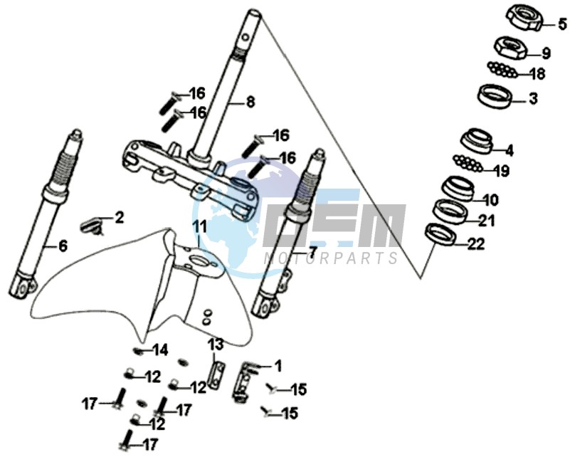 FRONT FORK/ FRONT FENDER / STEERING HEAD BEARING