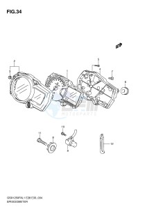 GSX1250FA (E28) drawing SPEEDOMETER (GSX1250FAL1 E33)