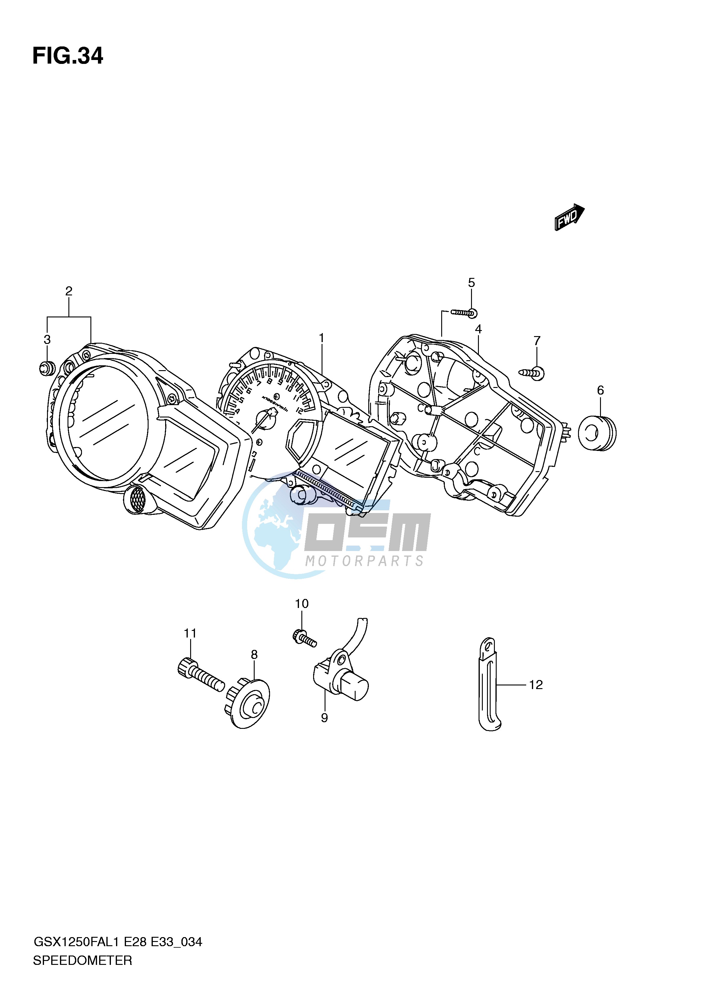 SPEEDOMETER (GSX1250FAL1 E33)