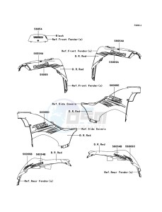 KVF750_4X4 KVF750DBF EU GB drawing Decals(D.R.Red)(EU,UK)