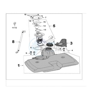 CITYSTAR 125 LC drawing TANK AND FUEL PUMP