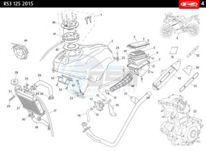 RS3-125-CASTROL drawing TANK -EXHAUST-COMPLETE ENGINE