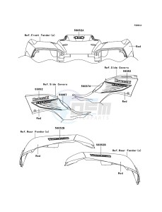 KVF650 4x4 KVF650D6F EU GB drawing Decals(Red)(EU,UK)