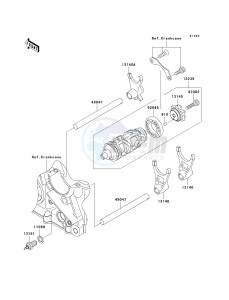 ZR 750 L [Z750 AU] (L7F-L8F) L7F drawing GEAR CHANGE DRUM_SHIFT FORK-- S- -