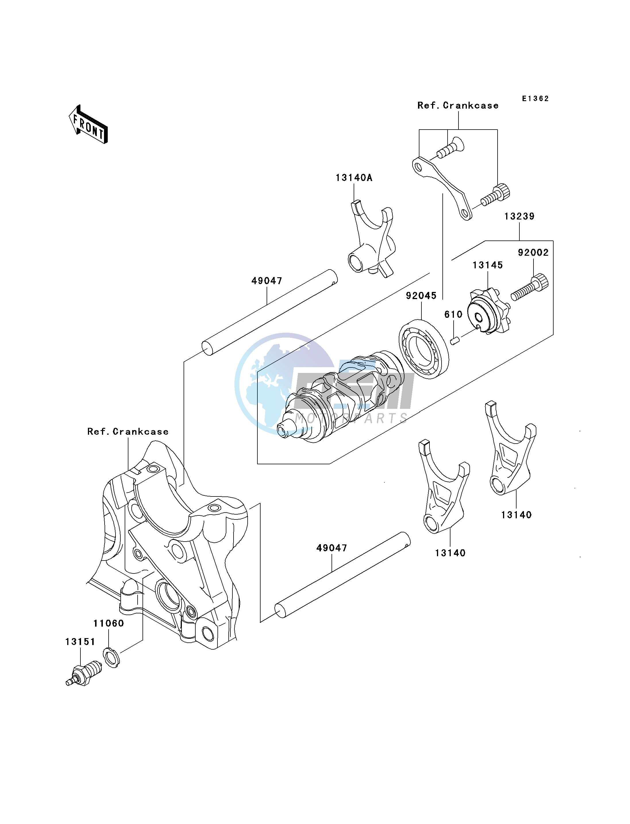 GEAR CHANGE DRUM_SHIFT FORK-- S- -