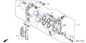 CRF250R9 Australia - (U / BLA) drawing FRONT BRAKE CALIPER