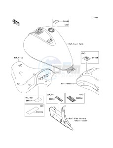 VN 900 C [VULCAN 900 CUSTOM] (7F-9FA) C8F drawing LABELS