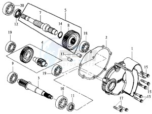 JOYRIDE 200 drawing CRANKCASE - DRIVE SHAFT