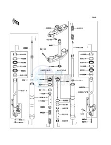 VERSYS KLE650CDF XX (EU ME A(FRICA) drawing Front Fork