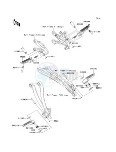 ZX 1000 E [NINJA ZX-10R] (E8F-E9FA) 0E9F drawing FOOTRESTS