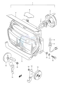 GSX600F (E2) Katana drawing HEADLAMP (MODEL J K L M N)