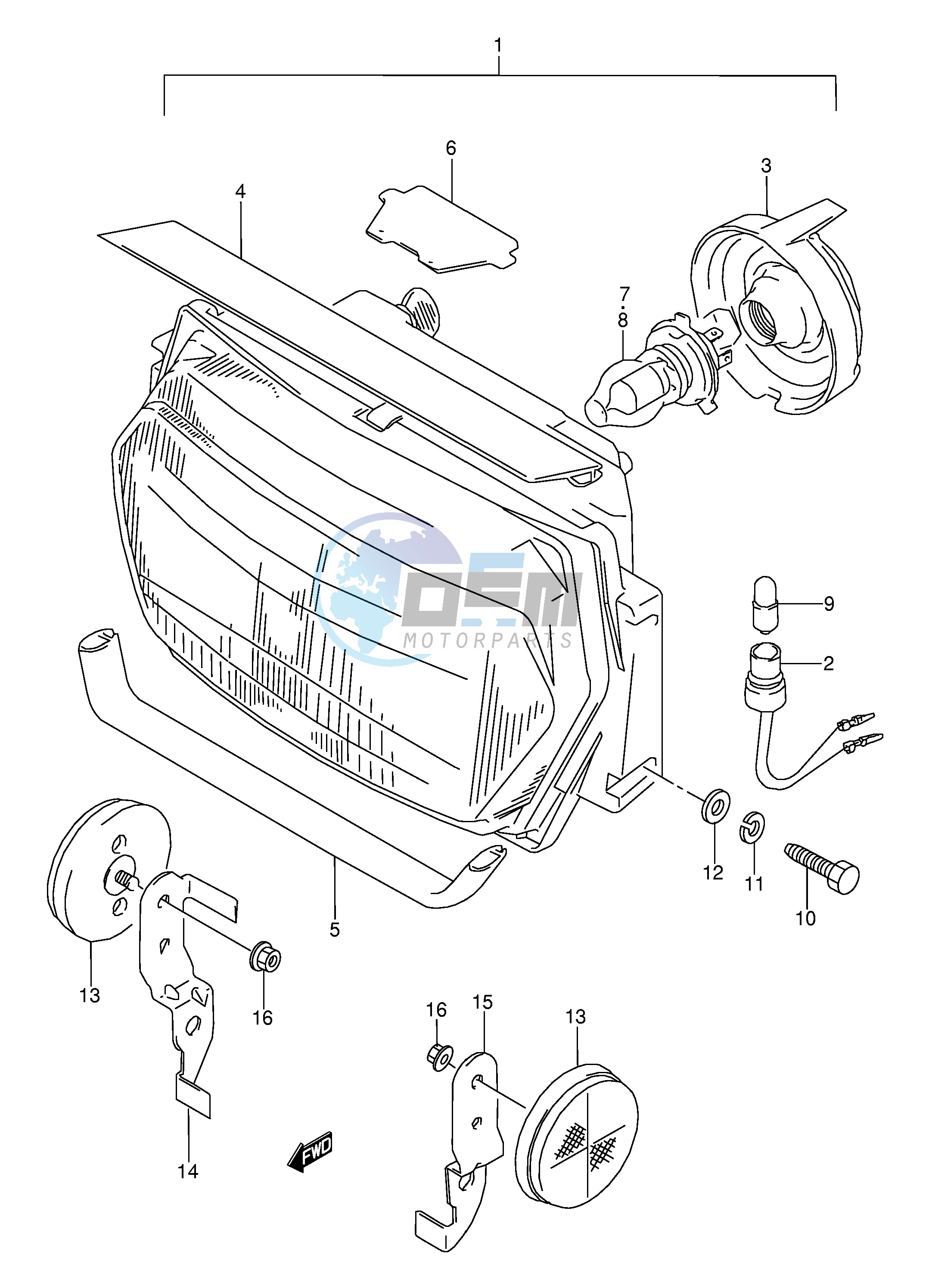 HEADLAMP (MODEL J K L M N)