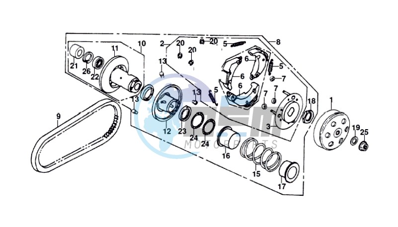 Driven pulley assy