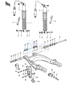 KDX 250 A [KDX250] (A1) [KDX250] drawing SWING ARM_SHOCK ABSORBERS