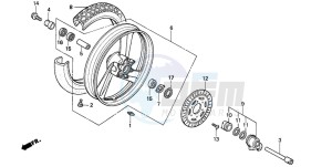 NTV650 drawing FRONT WHEEL