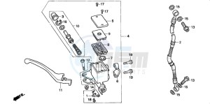 CB250 TWO FIFTY drawing FR. BRAKE MASTER CYLINDER