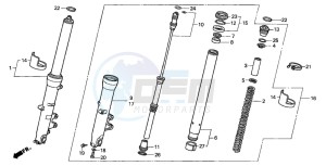 CBR600F drawing FRONT FORK