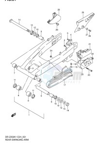 DR-Z250 (E24) drawing REAR SWINGING ARM