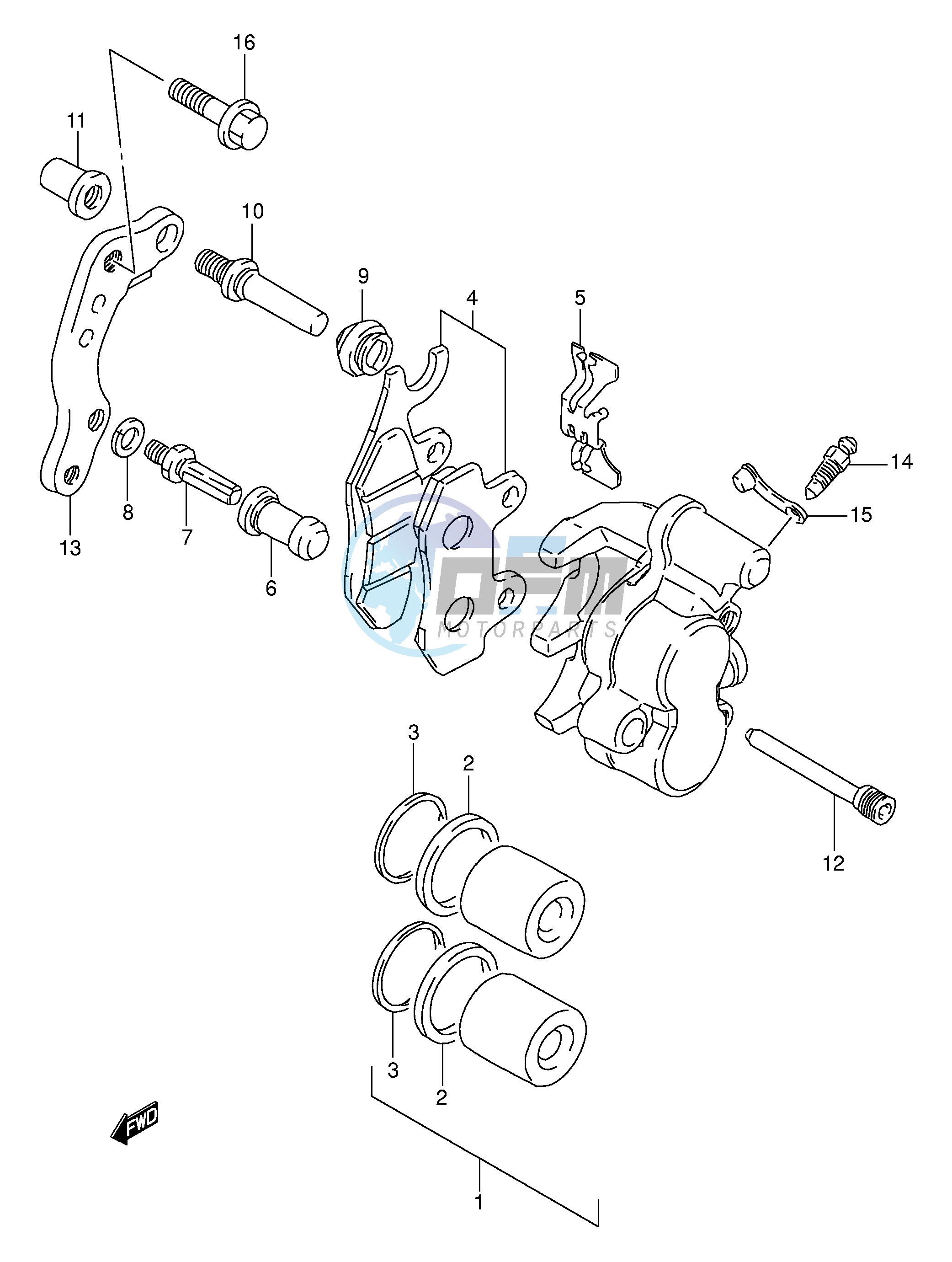 FRONT CALIPER (MODEL N P R S T)