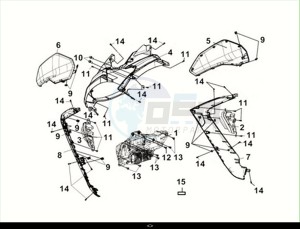 MAXSYM 400I (LZ40W1Z1-EU) (M2) drawing HEAD LIGHT-FR COVER-FR. L-R SIDER COVER