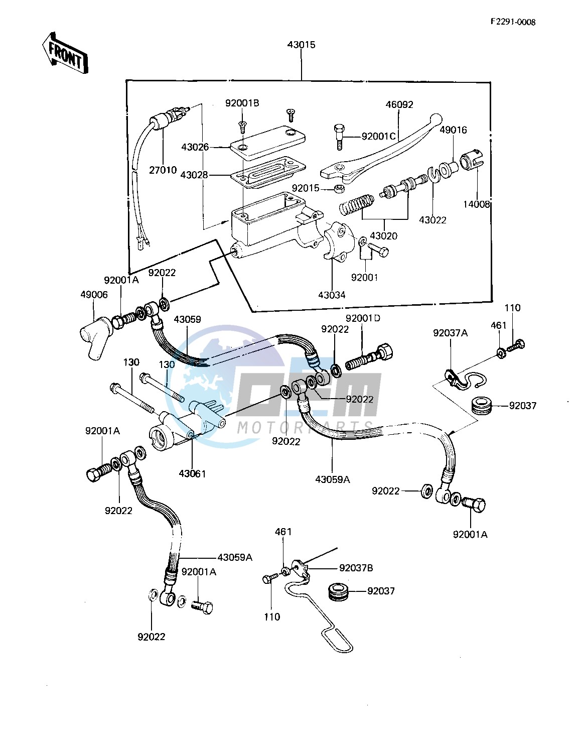 FRONT MASTER CYLINDER -- 81 -82 KZ750-E2_E3- -