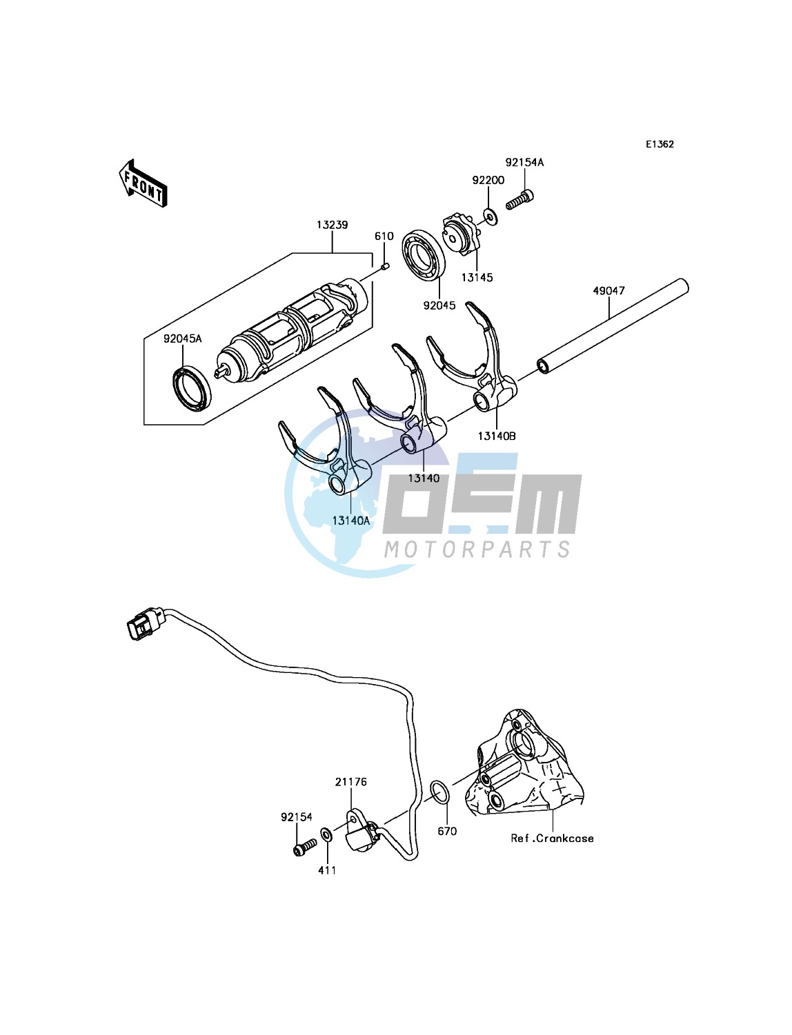 Gear Change Drum/Shift Fork(s)