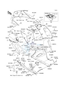 ZX636 C [NINJA ZX-6R] (C6F) D6F drawing COWLING LOWERS