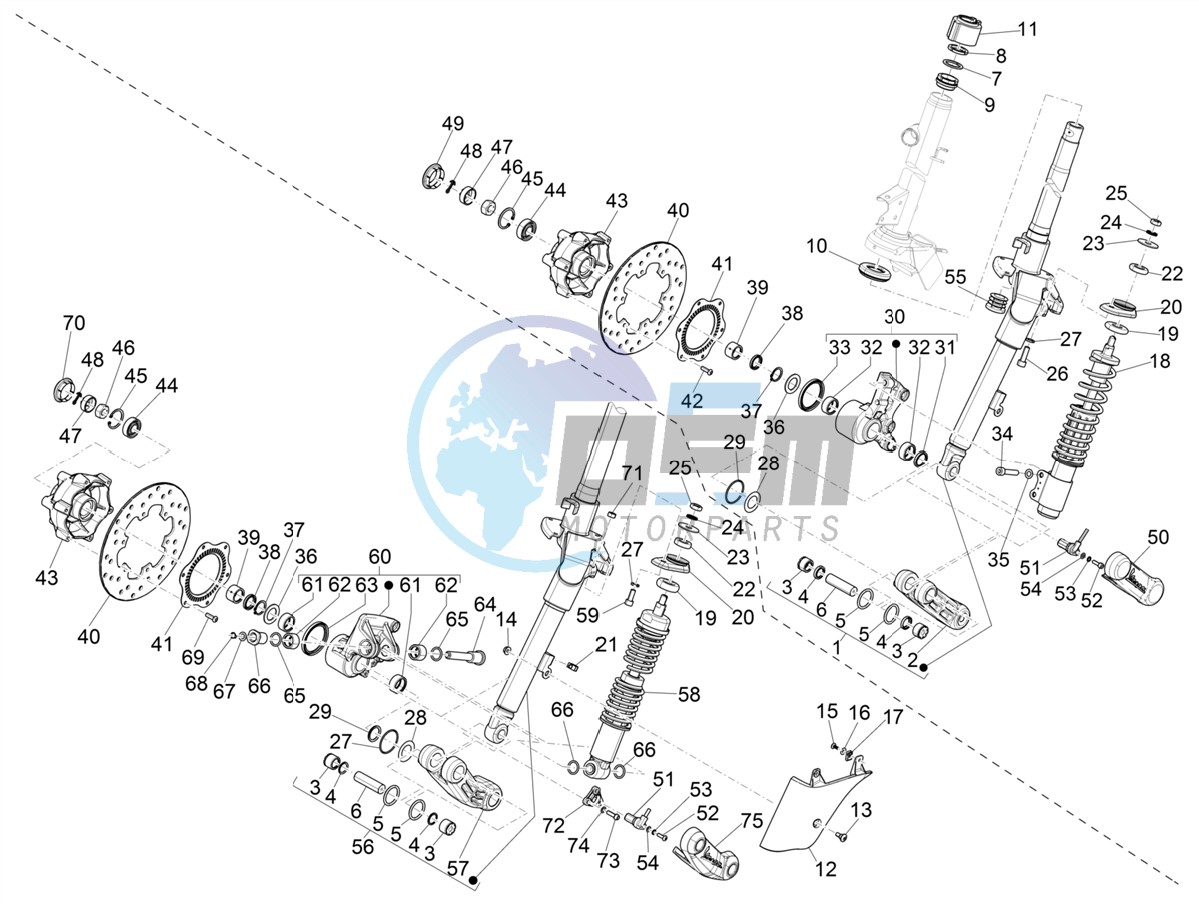 Fork/steering tube - Steering bearing unit