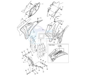 YZ F 250 drawing SIDE COVERS