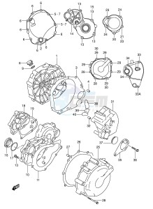 GSX-R600 (E2) drawing CRANKCASE COVER