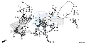 NC750JF Vultus - NC750J Europe Direct - (ED) drawing WINDSCREEN/FRONT GARNISH