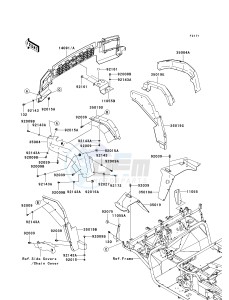 KAF 950 F [MULE 4010 DIESEL 4X4] (F9F-FAF) FAF drawing FRONT FENDER-- S- -