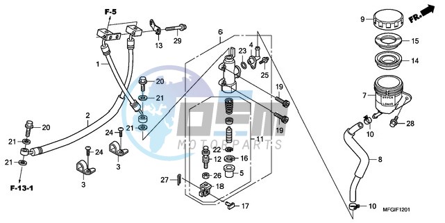 REAR BRAKE MASTER CYLINDER (CB600FA/FA3)