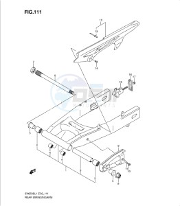 SV650/S drawing REAR SWINGING ARM (SV650SL1 E24)