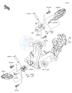 KX450F KX450HJF EU drawing Footrests