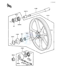 KZ 550 M [LTD SHAFT] (M1) [LTD SHAFT] drawing FRONT WHEEL_HUB