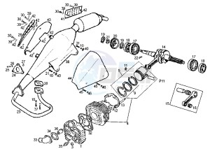 PREDATOR LC - 50 cc drawing CRANKSHAFT-CYLINDER