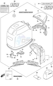 DF 150 drawing Engine Cover (White) (C/R) (Model: ZG)