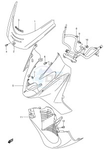 AN400 (E2) Burgman drawing FRONT LEG SHIELD (MODEL X)