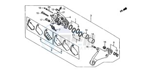 ST1100A drawing REAR BRAKE CALIPER