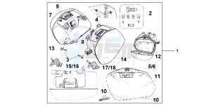 VFR1200FB drawing 29L PANNIER SET PROMI NENCE RED