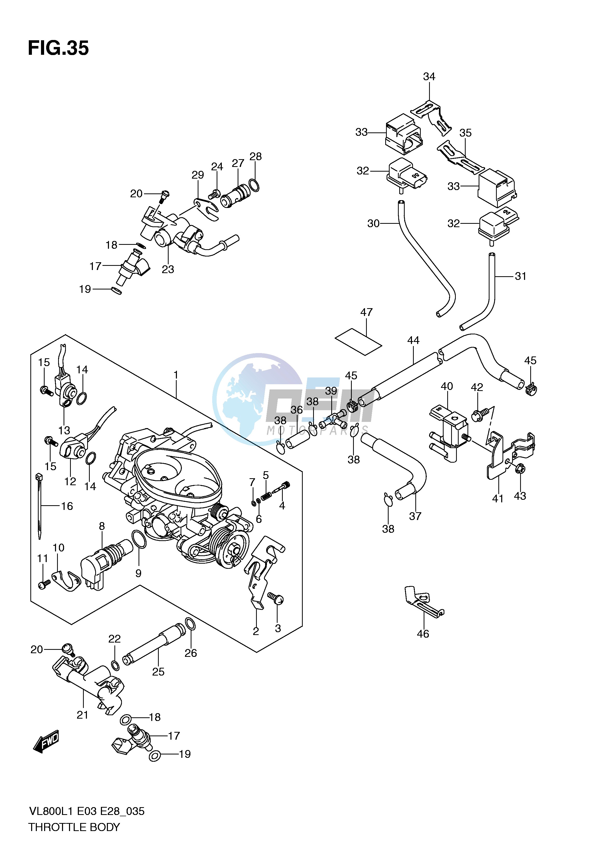 THROTTLE BODY (VL800TL1 E33)