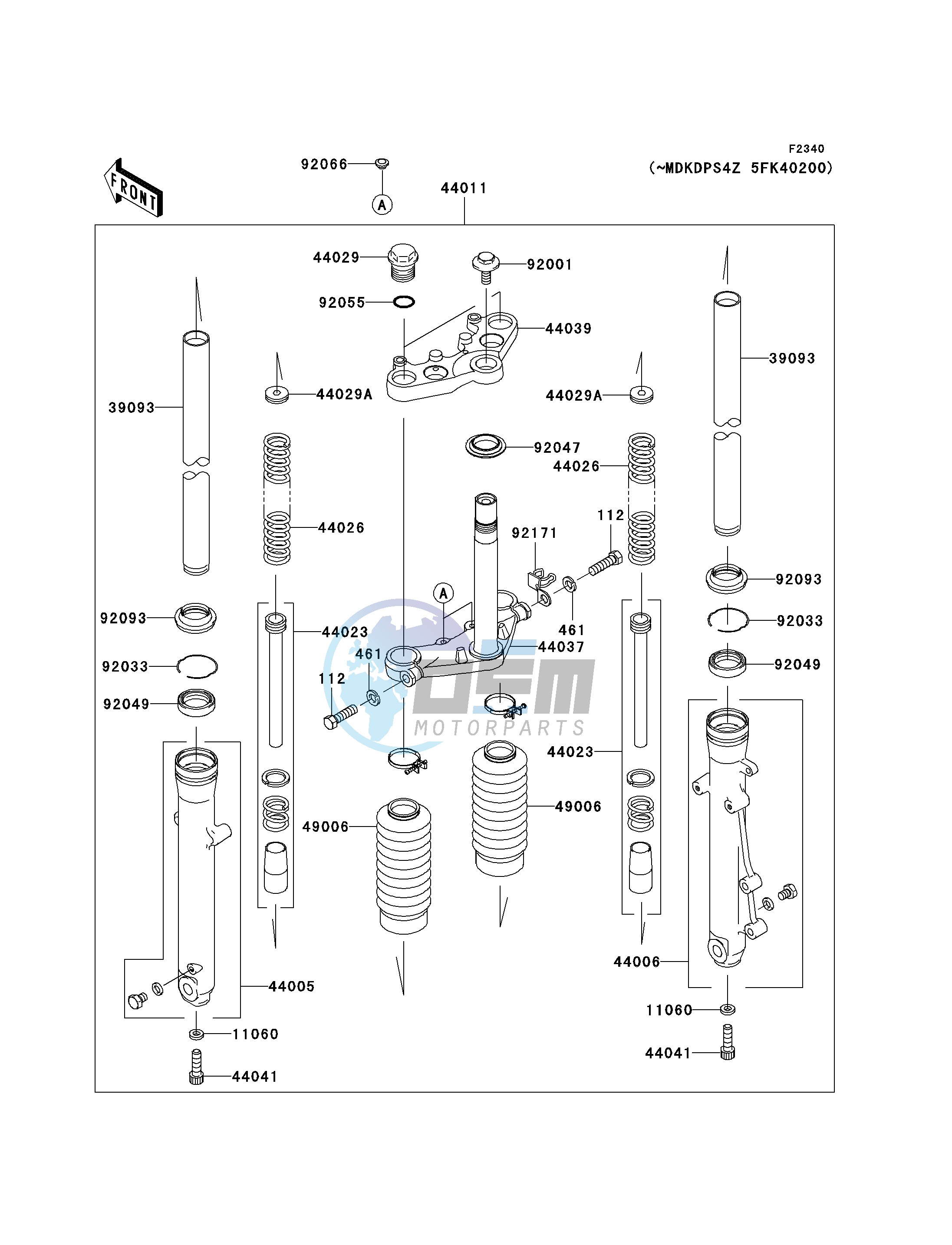 FRONT FORK--  - MDKDPS4Z 5FK40200- -